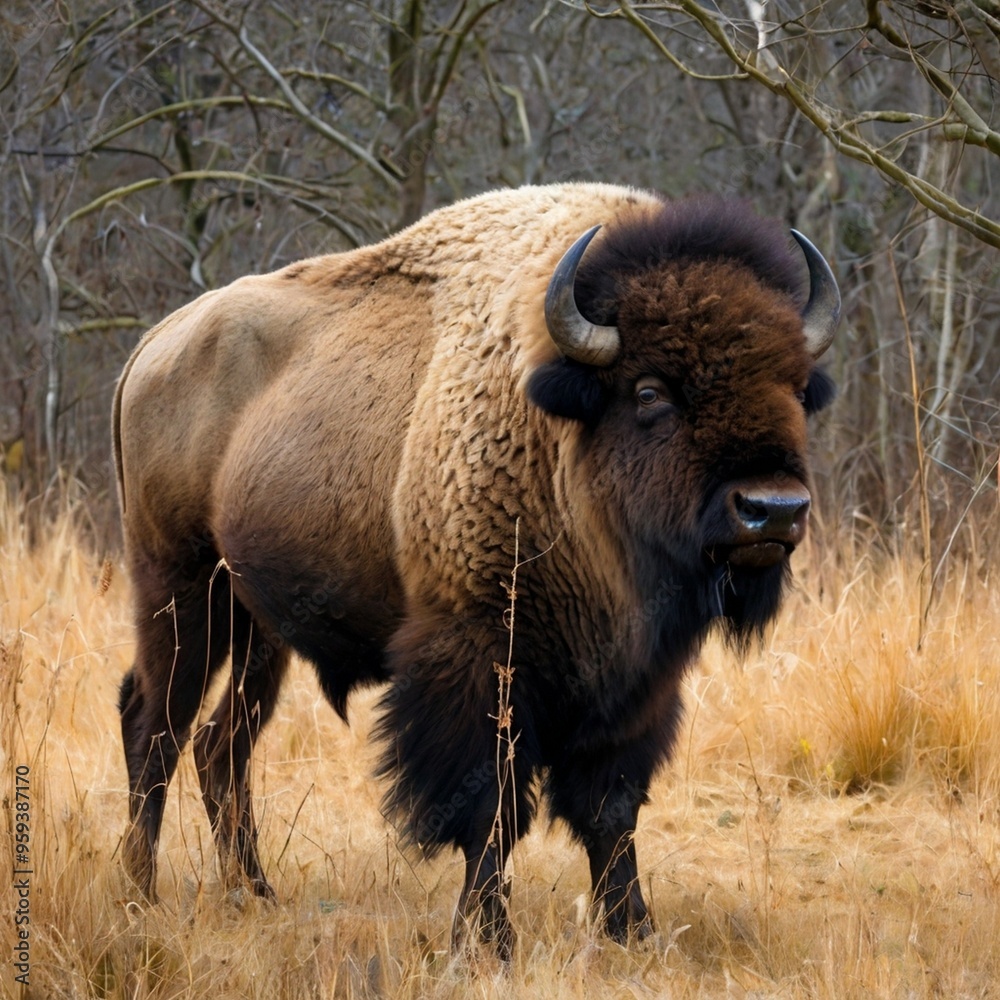 American bison in the forest royalty free stock photos images generated Ai American bison in the forest royalty free stock photos images generated Ai