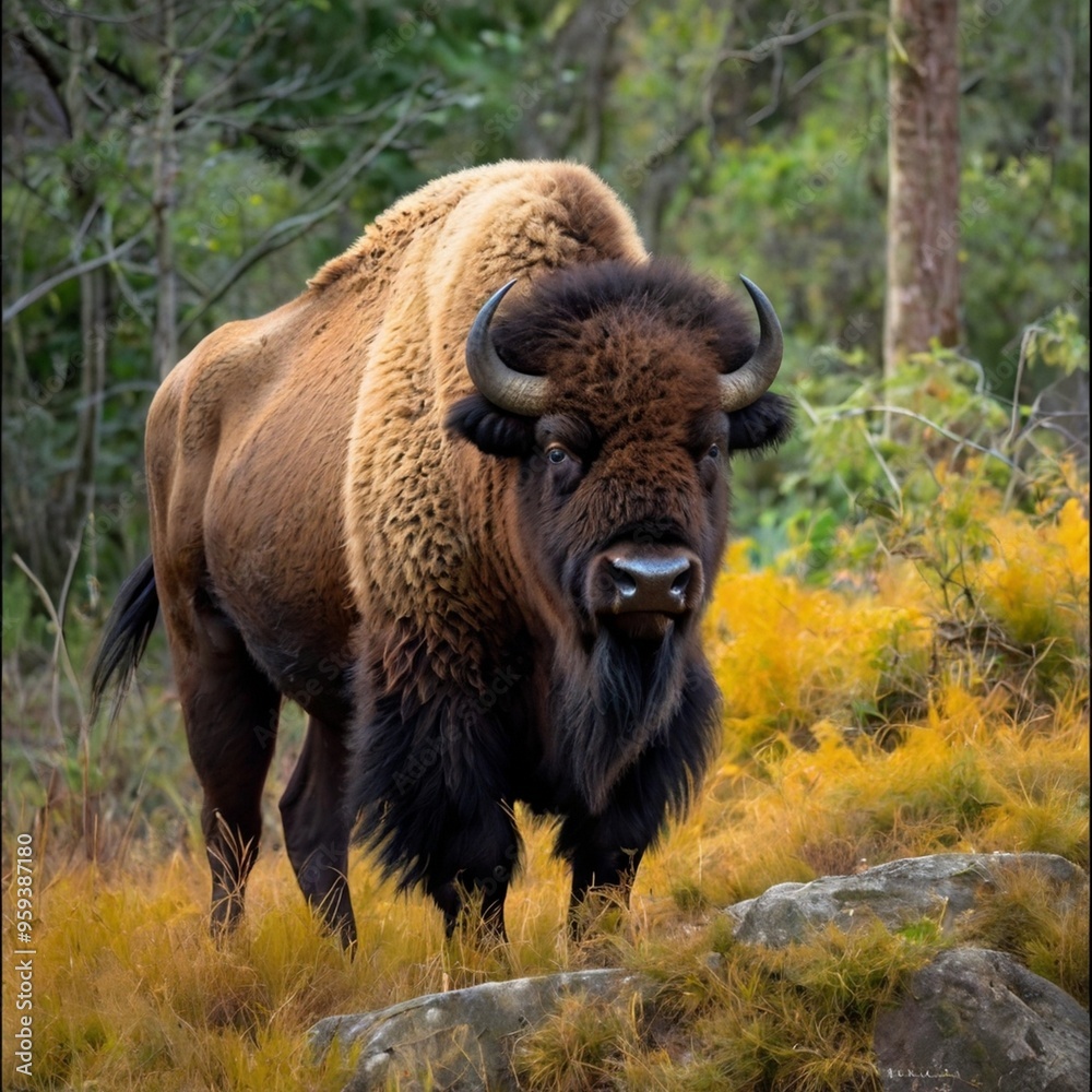 American bison in the forest royalty free stock photos images generated Ai American bison in the forest royalty free stock photos images generated Ai