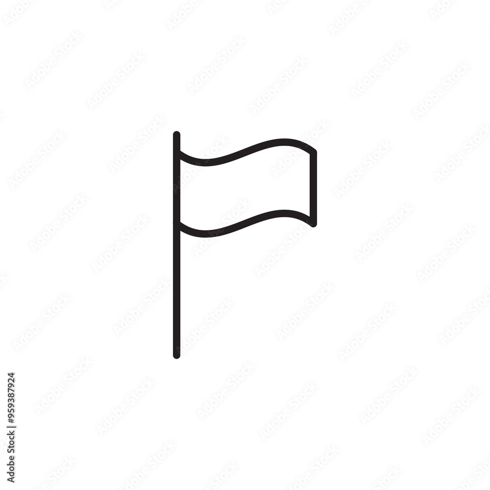 Flag icon in flat style. Pin vector icon, Flagpole trendy style linear illustration for web and app..eps Flag icon in flat style. Pin vector icon, Flagpole trendy style linear illustration for web and app..eps