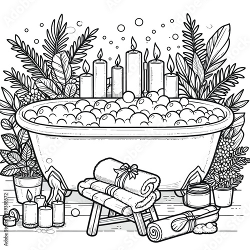 A relaxing bathtub filled with bubbles vector