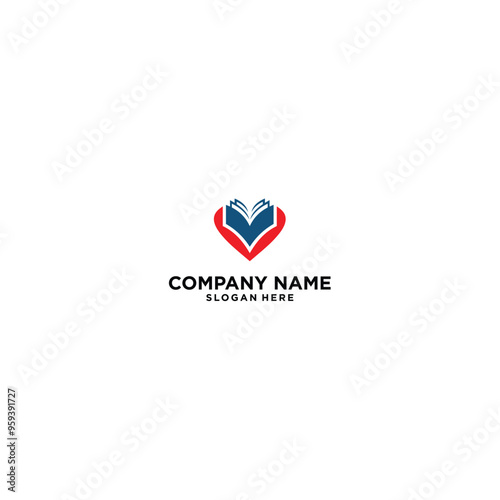 Love Book Logo Template Design