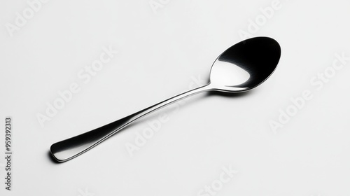 Silver Spoon on White Background