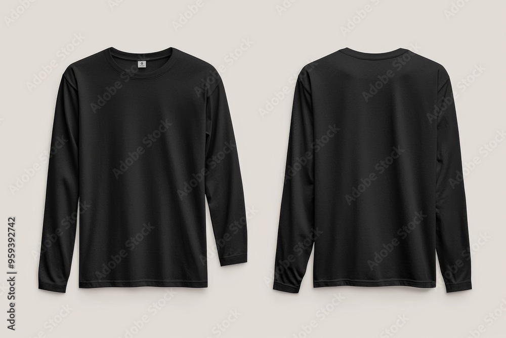Black long sleeve tshirt mockup isolated created with Generative AI