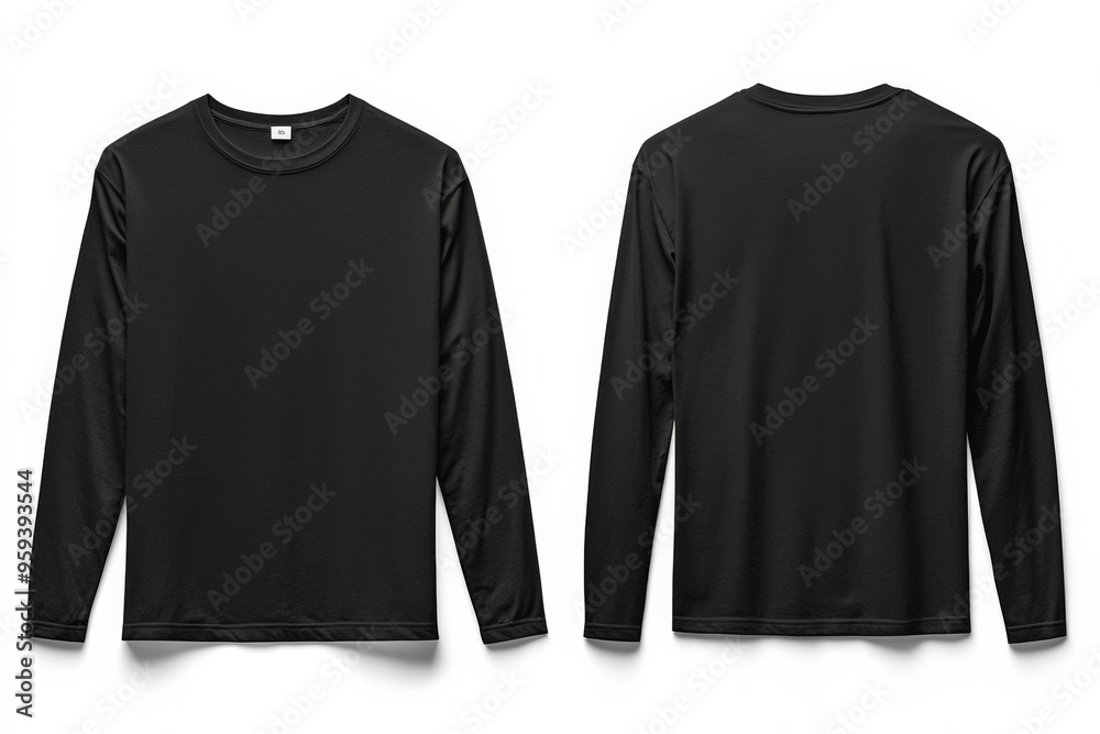 Black long sleeve tshirt mockup isolated created with Generative AI Black long sleeve tshirt mockup isolated created with Generative AI
