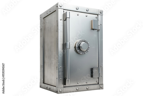 Metallic safe with combination lock Door Representing Security Protection isolated on transparent white background, clipping path photo