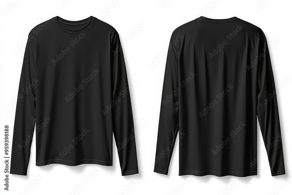 Black long sleeve tshirt mockup isolated created with Generative AI