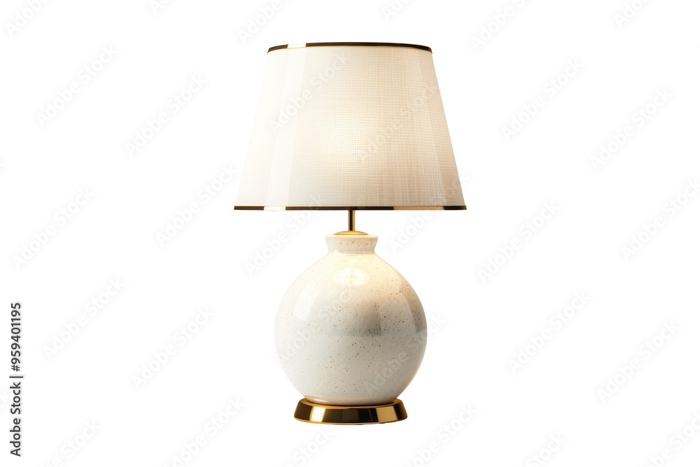 White Ceramic Table Lamp with Gold Accents White Ceramic Table Lamp with Gold Accents