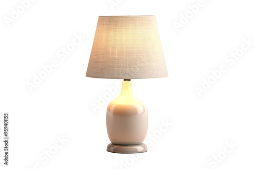 Modern Table Lamp with White Fabric Shade