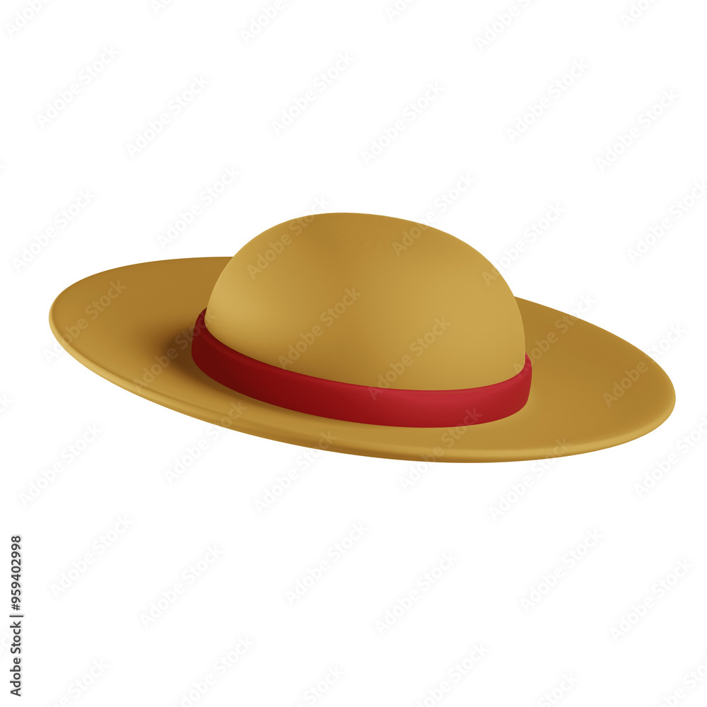 3d icon gardening hat isolated on white 3d icon gardening hat isolated on white