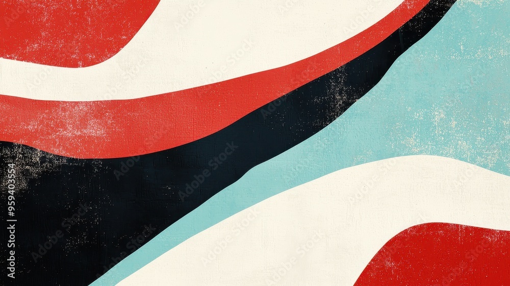Abstract Geometric Shapes with Red Blue and Black on White Background Abstract Geometric Shapes with Red Blue and Black on White Background