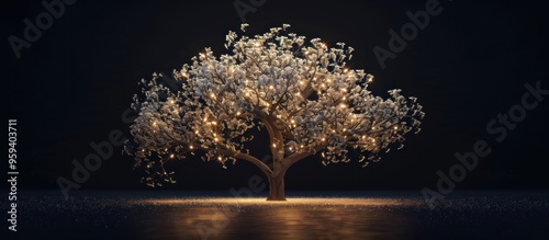 A Golden Tree Shining Bright in the Night