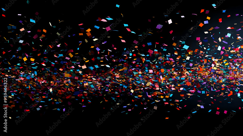 Colorful Confetti Explosion On Black Background Colorful Confetti Explosion On Black Background