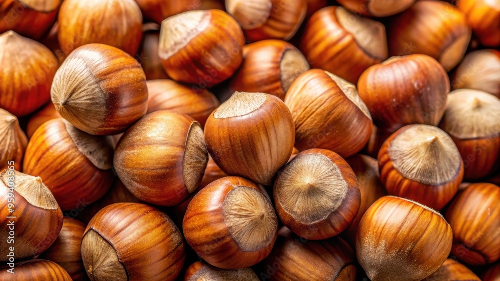 Close up macro of whole hazelnuts, showing natural texture and details, macro, close up, hazelnuts, whole, nuts, healthy Close up macro of whole hazelnuts, showing natural texture and details, macro, close up, hazelnuts, whole, nuts, healthy