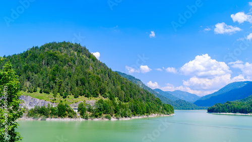 Wallpaper Mural Reservoir Lake Sylvenstein near Bad Tolz in the Karwendel mountains. The river Isar is the main tributary. Germany, Upper Bavaria. Torontodigital.ca