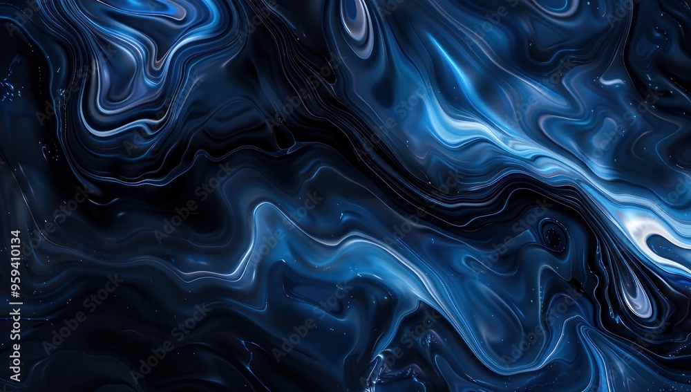 Obraz premium Abstract Blue Liquid Swirl Pattern