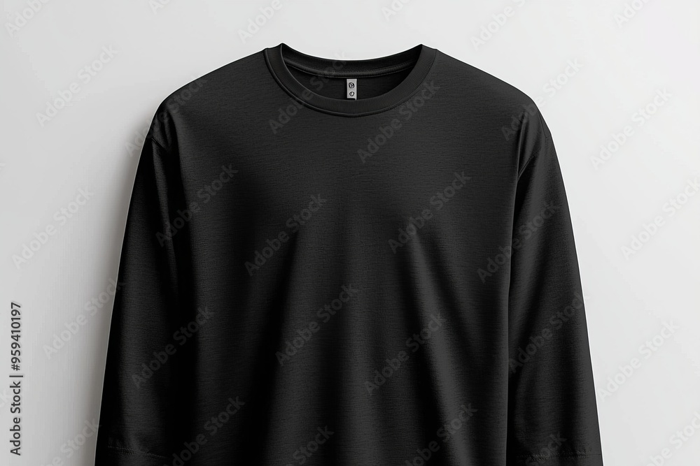 Black long sleeve tshirt mockup isolated created with Generative AI Black long sleeve tshirt mockup isolated created with Generative AI