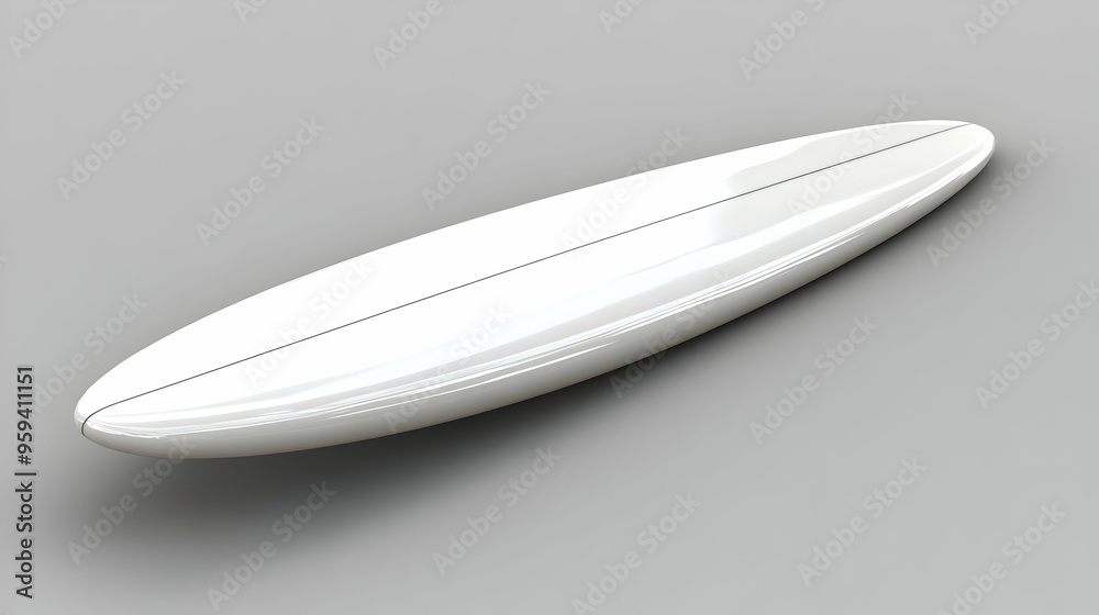 White Surfboard Isolated on Gray Background White Surfboard Isolated on Gray Background