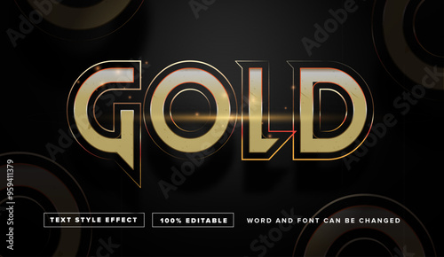 Light Gold Text Style Effect Editable
