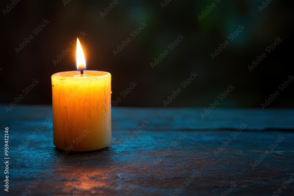 All Saints Day burning candle, copy,space with generative ai All Saints Day burning candle, copy,space with generative ai