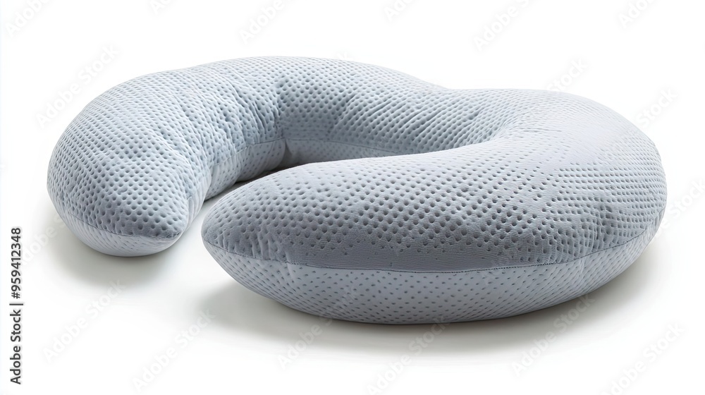 Fototapeta premium Grey U-shaped Body Pillow with Dotted Fabric