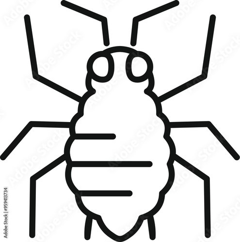 Line style icon of a big fat mite insect crawling on its many legs