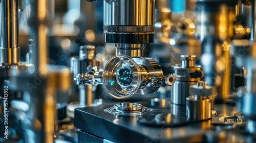 Close up of a Modern Microscope in a Laboratory