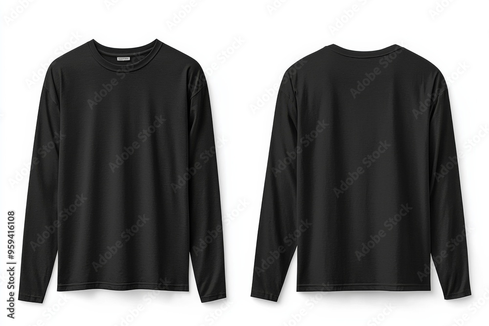 Black long sleeve tshirt mockup isolated created with Generative AI Black long sleeve tshirt mockup isolated created with Generative AI