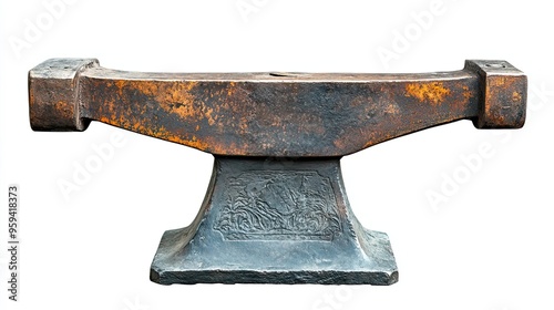 An Ornate Metal Anvil with Intricate Carvings