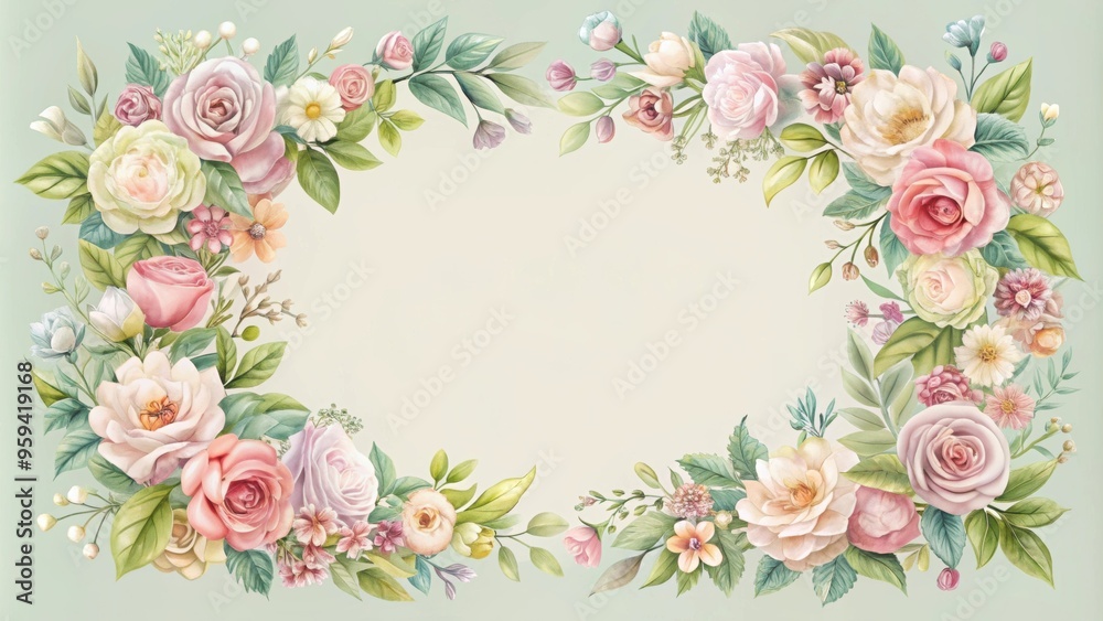 Pastel floral frame perfect for adding a soft and elegant touch to any design project, pastel, floral, frame, border Pastel floral frame perfect for adding a soft and elegant touch to any design project, pastel, floral, frame, border