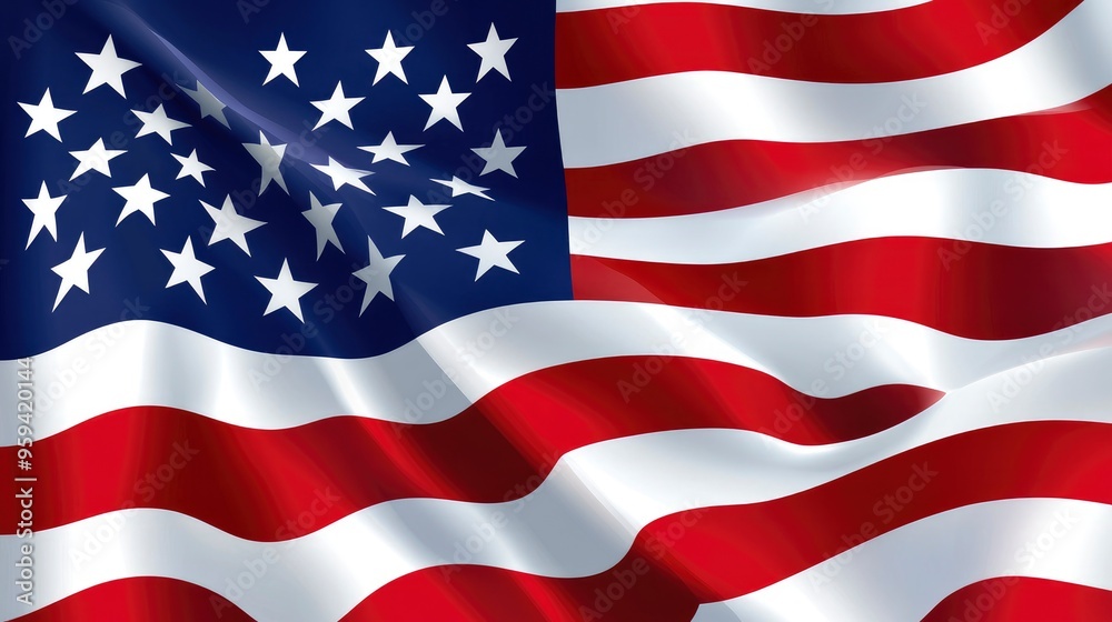 Obraz premium american flag waving background graphic with generative ai