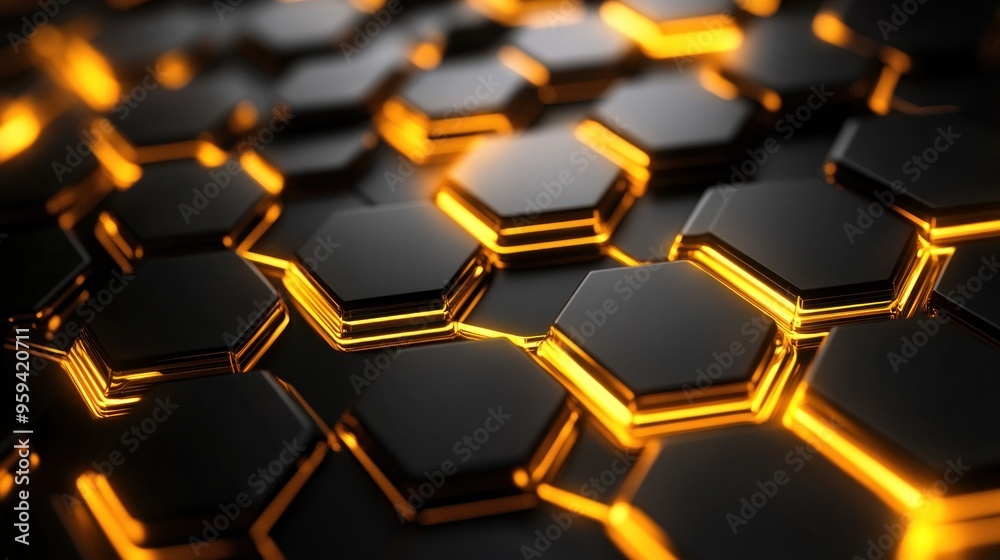 Abstract gold background with hexagons Abstract gold background with hexagons