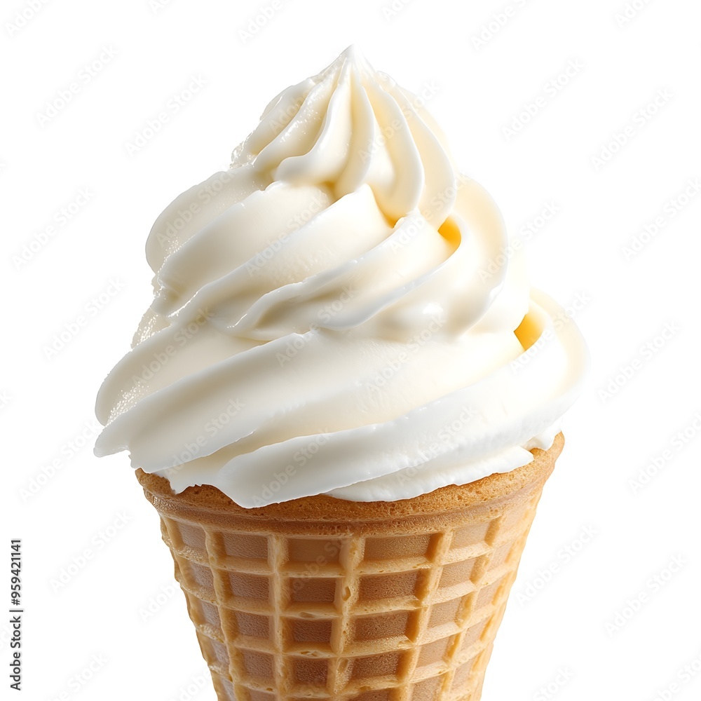 Macro Shot of a Perfect Empty Ice Cream Cone on White Background Macro Shot of a Perfect Empty Ice Cream Cone on White Background