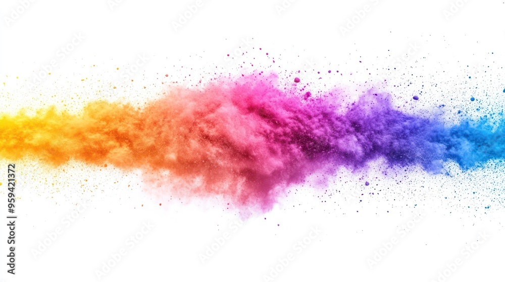 Holi color powder on white background Holi color powder on white background