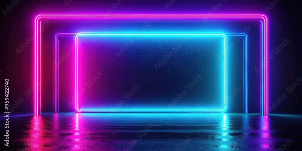 Abstract neon lights background with colorful pink and blue spectrum under a dark glass background, neon lights, abstract Abstract neon lights background with colorful pink and blue spectrum under a dark glass background, neon lights, abstract