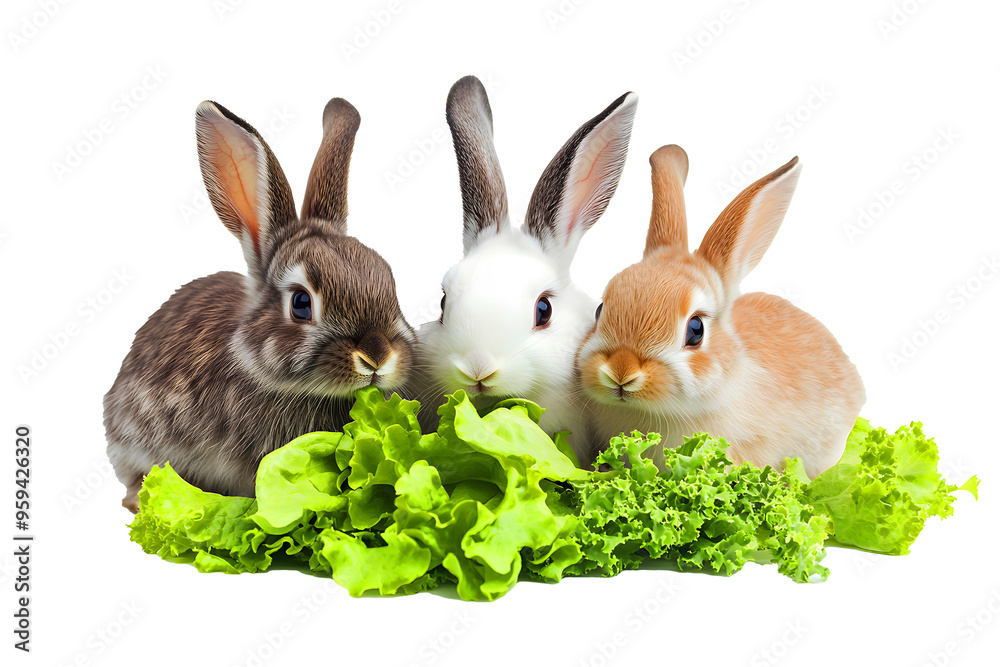 white rabbit with grass on plain background, PNG file white rabbit with grass on plain background, PNG file