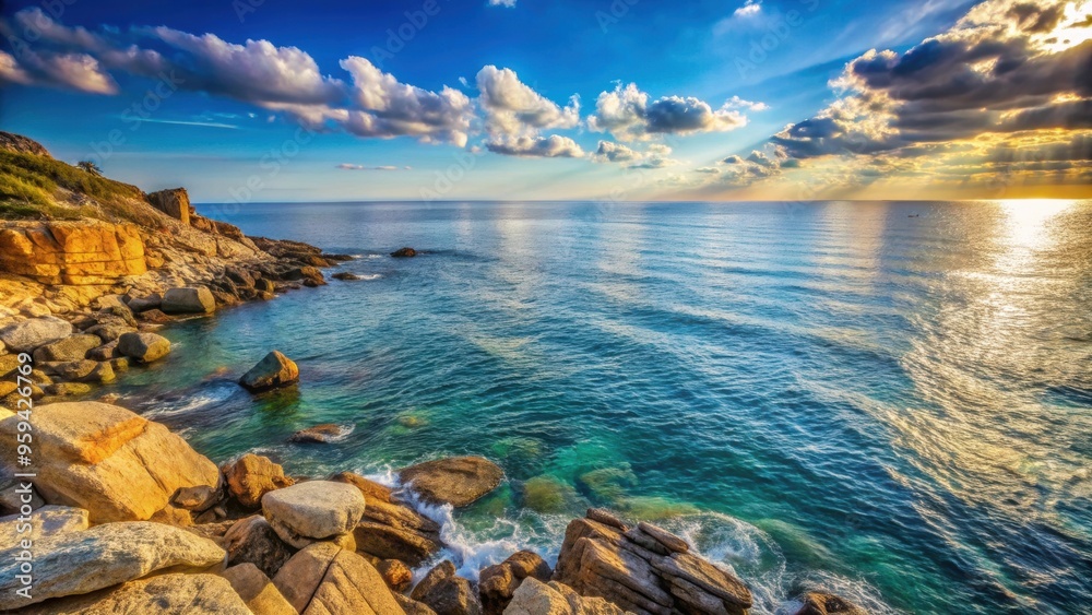 Scenic view of the sea meeting rocky shore , ocean, waves, coast, rocks, nature, horizon, seascape, tranquil, serene Scenic view of the sea meeting rocky shore , ocean, waves, coast, rocks, nature, horizon, seascape, tranquil, serene