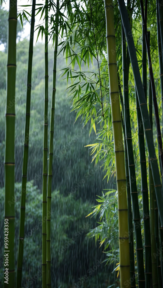 light rain falling on bamboo grove background art design backdrop light rain falling on bamboo grove background art design backdrop