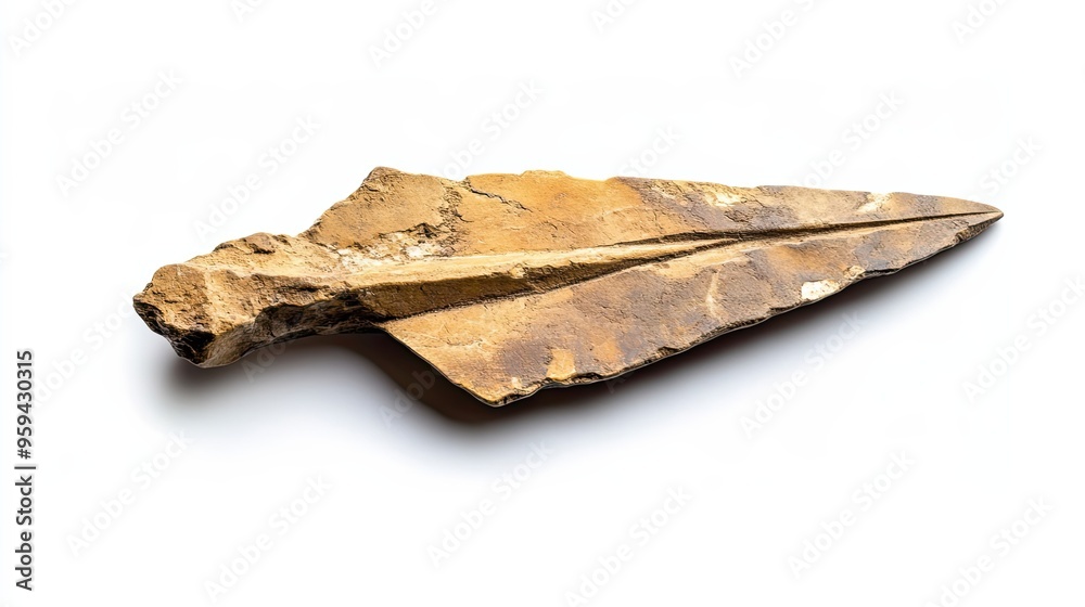 Stone Arrowhead with a Rough Texture and a Slight Curve Stone Arrowhead with a Rough Texture and a Slight Curve