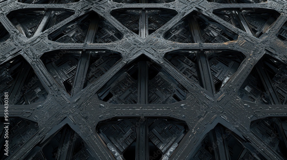 Abstract Black Geometric Pattern D Rendered Background Abstract Black Geometric Pattern D Rendered Background