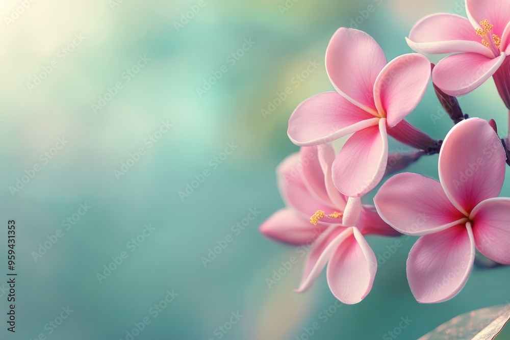 Exotic pink Frangipani and Plumeria flowers in spring landscape. Exotic pink Frangipani and Plumeria flowers in spring landscape.
