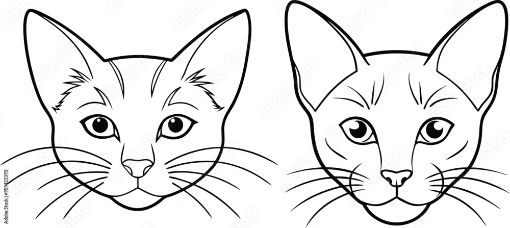 Obraz premium cat head silhouette vector illustration 