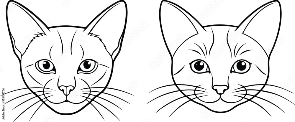 Fototapeta premium cat head silhouette vector illustration 