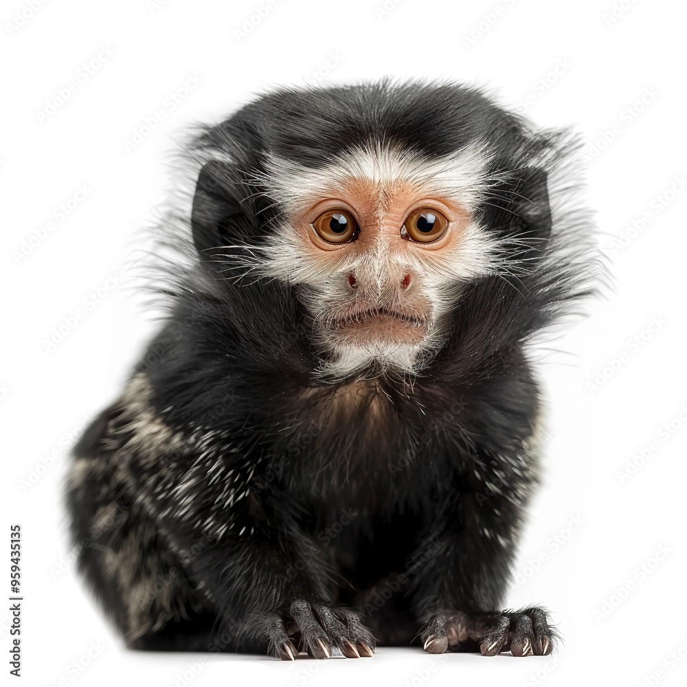 White-headed Marmoset in front of white background White-headed Marmoset in front of white background