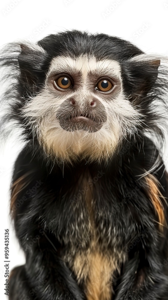 White-headed Marmoset in front of white background White-headed Marmoset in front of white background