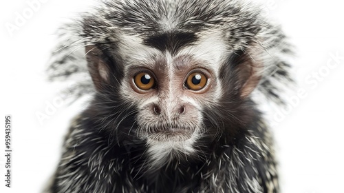 White-headed Marmoset in front of white background  photo