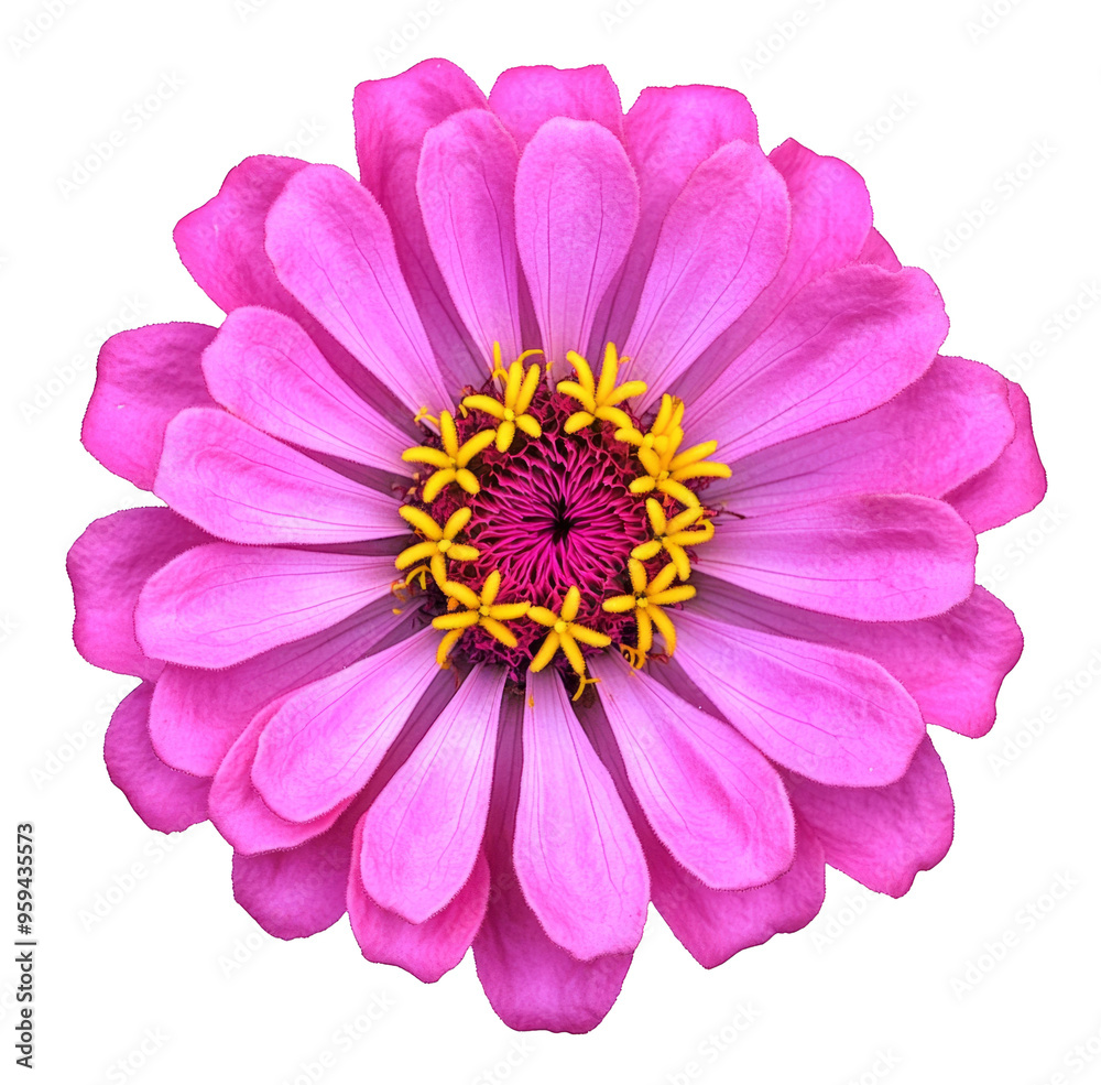 Purple Zinnia flower head on transparent background Purple Zinnia flower head on transparent background