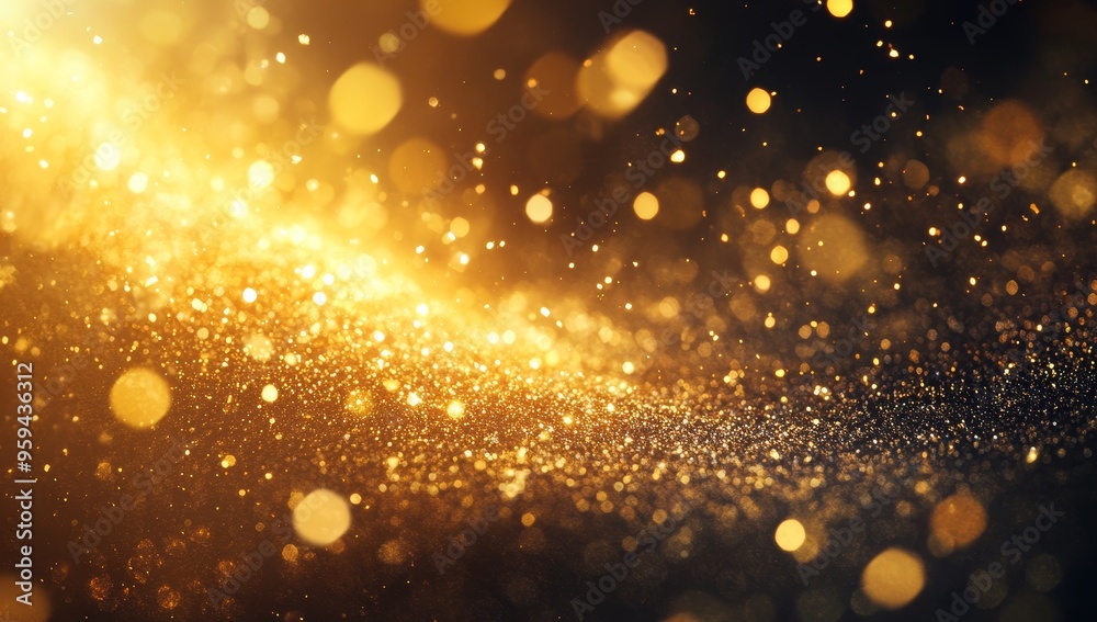Abstract gold glitter background with bokeh lights. Abstract gold glitter background with bokeh lights.