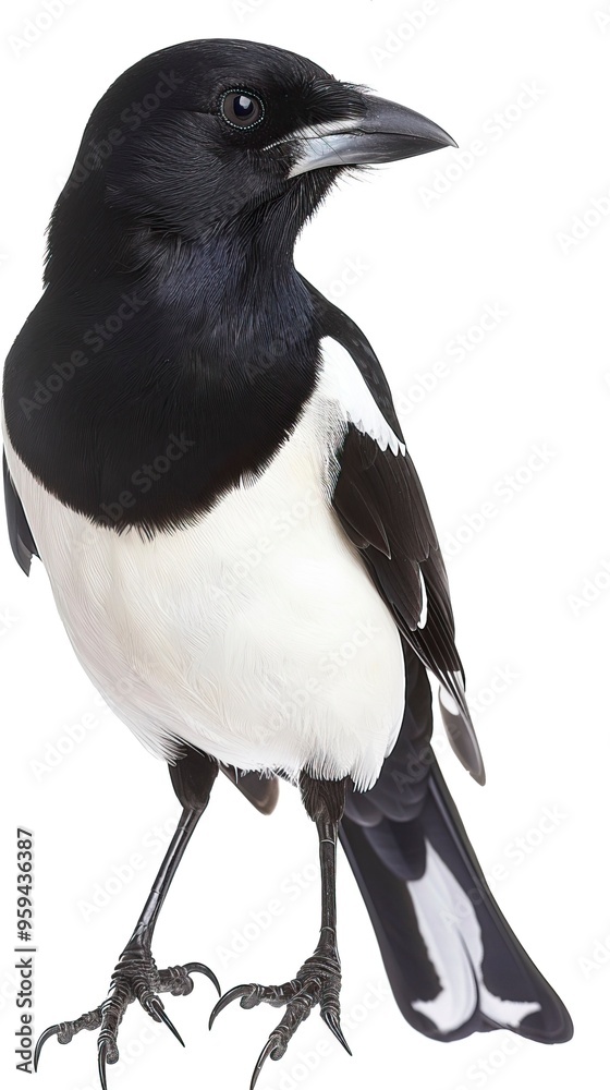 Fototapeta premium Magpie isolated on white background