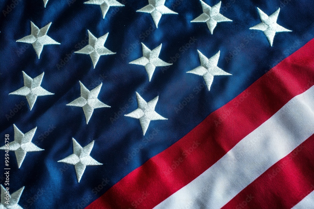 Closeup of an American flag with generative ai Closeup of an American flag with generative ai