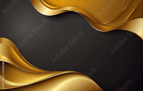 Golden Wave Abstract Background